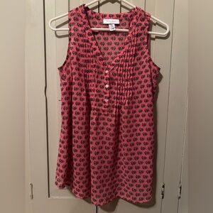 Motherhood Maternity Blouse Pink With Rose Print Sleeveless Size XS